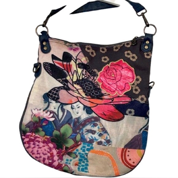 Purse DESIGUAL Butterfly Women's Bag Boho Vintage Floral Messenger Bag Designer - Picture 1 of 16